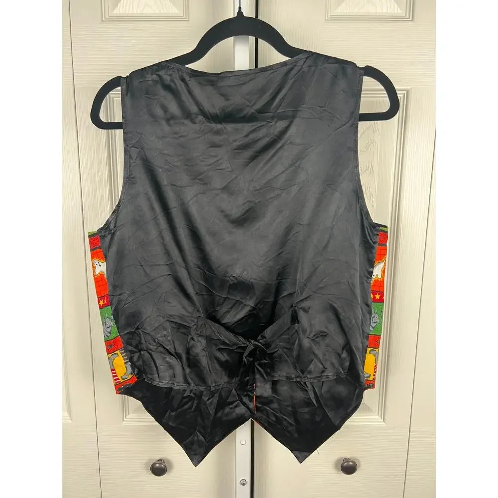 Vintage Halloween Vest Striped‎ Colorful Patchwork patterns Medium